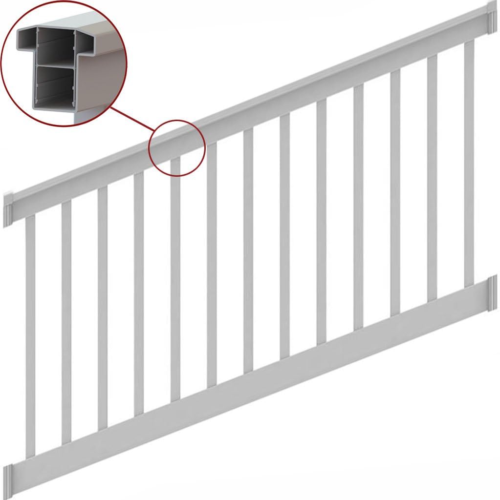 T Top Stair Rail Kit White With Square Balusters 8 Ft X 36 In Amazon Com