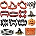 JoinBo 9 Pieces Stainless Steel Halloween Cookie Cutters for Halloween Cookies, with Vampire teeth, Skeleton, Coffin, Cat, Spider, Bat, Pumpkin, Witch's Hat and Ghost Cookie Cutter