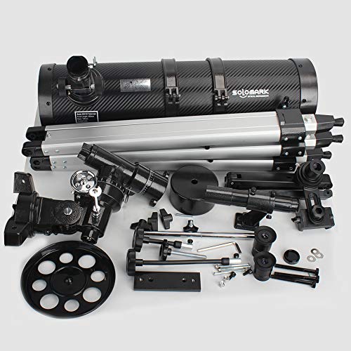 Télescope 130EQ Newton SOLOMARK - Professionnel Pour Adultes, Avec Adaptateur Smartphone, Lentille Barlow 1.5X Et Filtre Lune