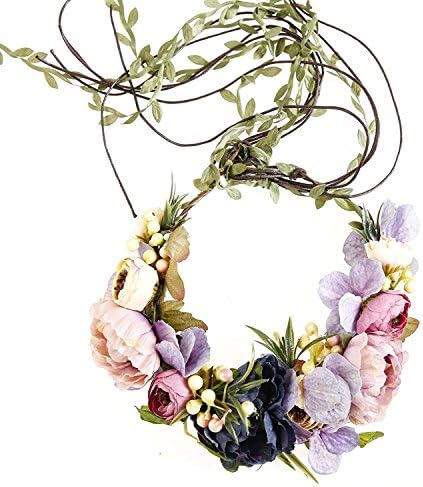 Qhome Newly arrived Boho Rattan Flower Vine Crown Floral Wedding Garland Flower Headband