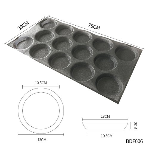 Bluedrop Silicone Hamburger Bread Forms Perforated Silicone Bakery Molds Tartlets Moulds Sheets