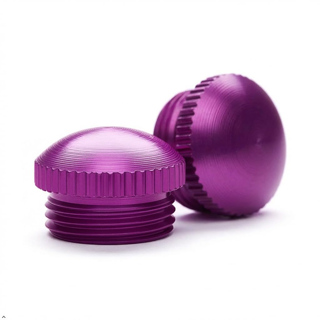 PrecisionGeek Aluminium Flat Pedal End Caps – Thumb Purple Dust Caps and End Bolts for MTB & Road Bike Pedals – Lightweight, Durable, Corrosion-Resistant — image 1