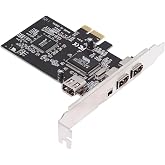 Cablecc 400Mbps PCI-E 1X 4X 16X to 4 Ports Firewire 400 Capture Card IEEE 1394a PCI Express Card 6Pin and 4Pin IEEE-1394 Adapter
