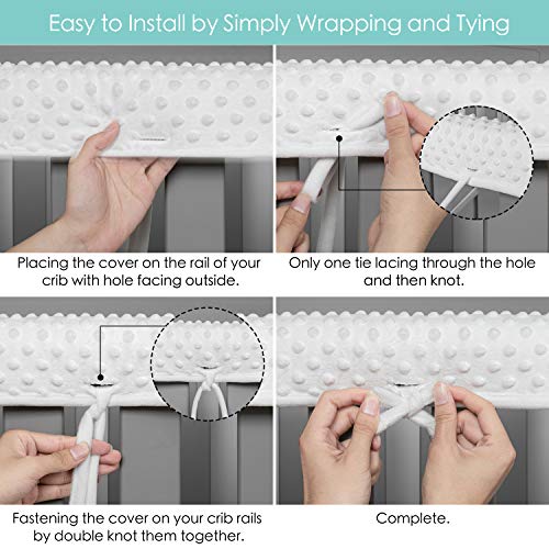 TILLYOU 3Piece Padded Baby Crib Rail Cover Protector Set from Chewing