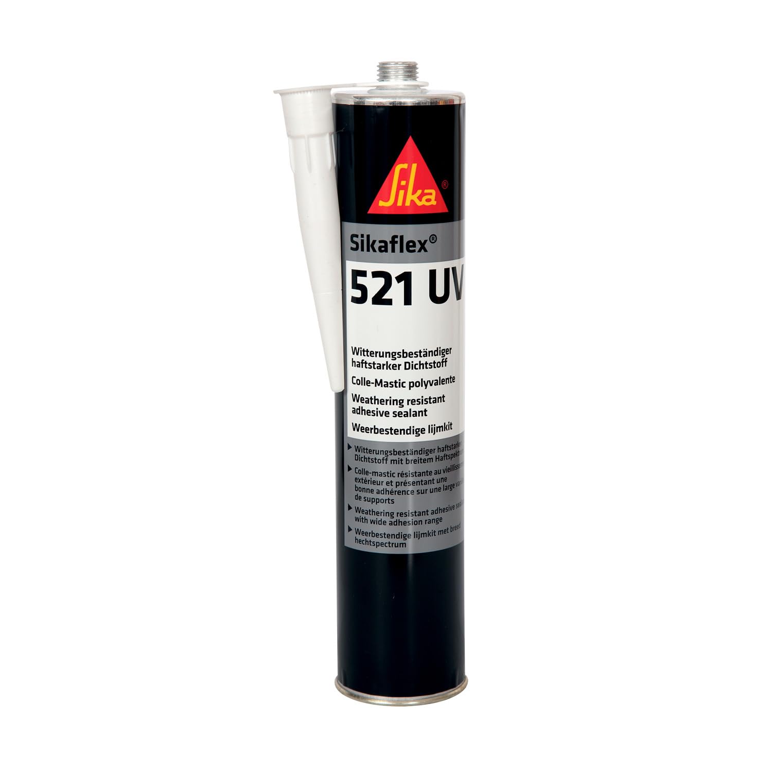 Sika Sikaflex 521 UV – Weathering Resistant Silane Terminated Polymer Adhesive Sealant – Age Resistant – Low Odour – Overpaintable – Black – 300ml