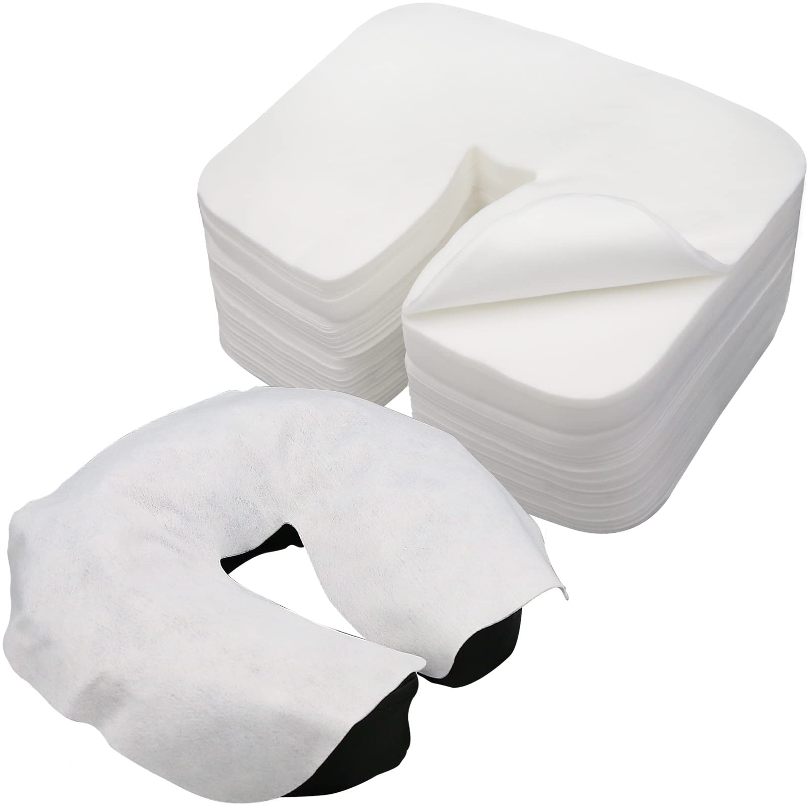 100pcs Disposable Face Cradle Covers Tvvcalk Massage Face Covers Disposable Face Rest Covers 14.17 x 10.6 inches/ 36 x 27cm (100)