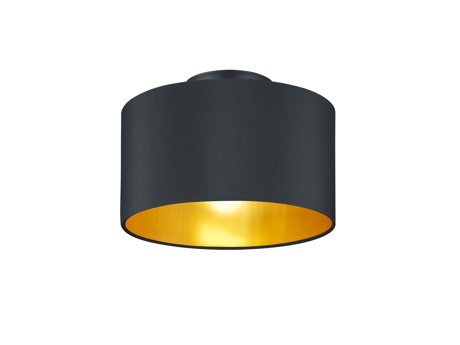 Trio Leuchten Hostel 608200279 Ceiling Light Metal with Fabric Shade Black Matt/Gold