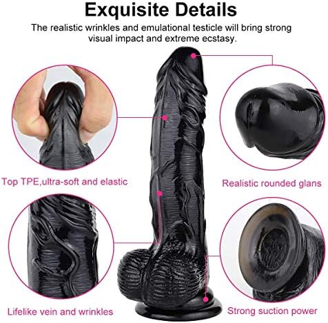 Gragory 7 inch Massǎger,Lifelike Massǎger 10 frequncy with Strong Base & Privacy Packing (Color : Black),Black