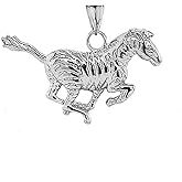 Fine Sterling Silver Zebra Animal Charm Pendant