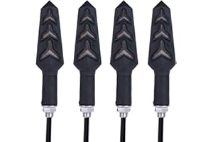 DOPHISALL AUTO 4-Pack Motorcycle Indicators Flowing Turn Signal Lights Y Shape LED Bulbs For Motorbike Scooter Off Road (DC-1