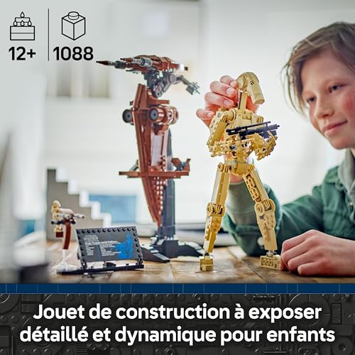 Star Wars 75428 La Menace Fantôme Droïde de Combat sur Son STAP - Jeu de Construction - Figurine de Droïde avec Speeder - Décoration - Cadeau Collector pour Garçon, Ado & Fans dès 12 Ans