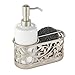 iDesign Vine Kitchen Sink Soap Dispenser Pump and Sponge Caddy Organizer - White/Satin