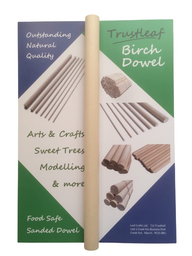 Trustleaf 19mm x 30cm Birch Hardwood Wooden Dowels (1 Dowel)