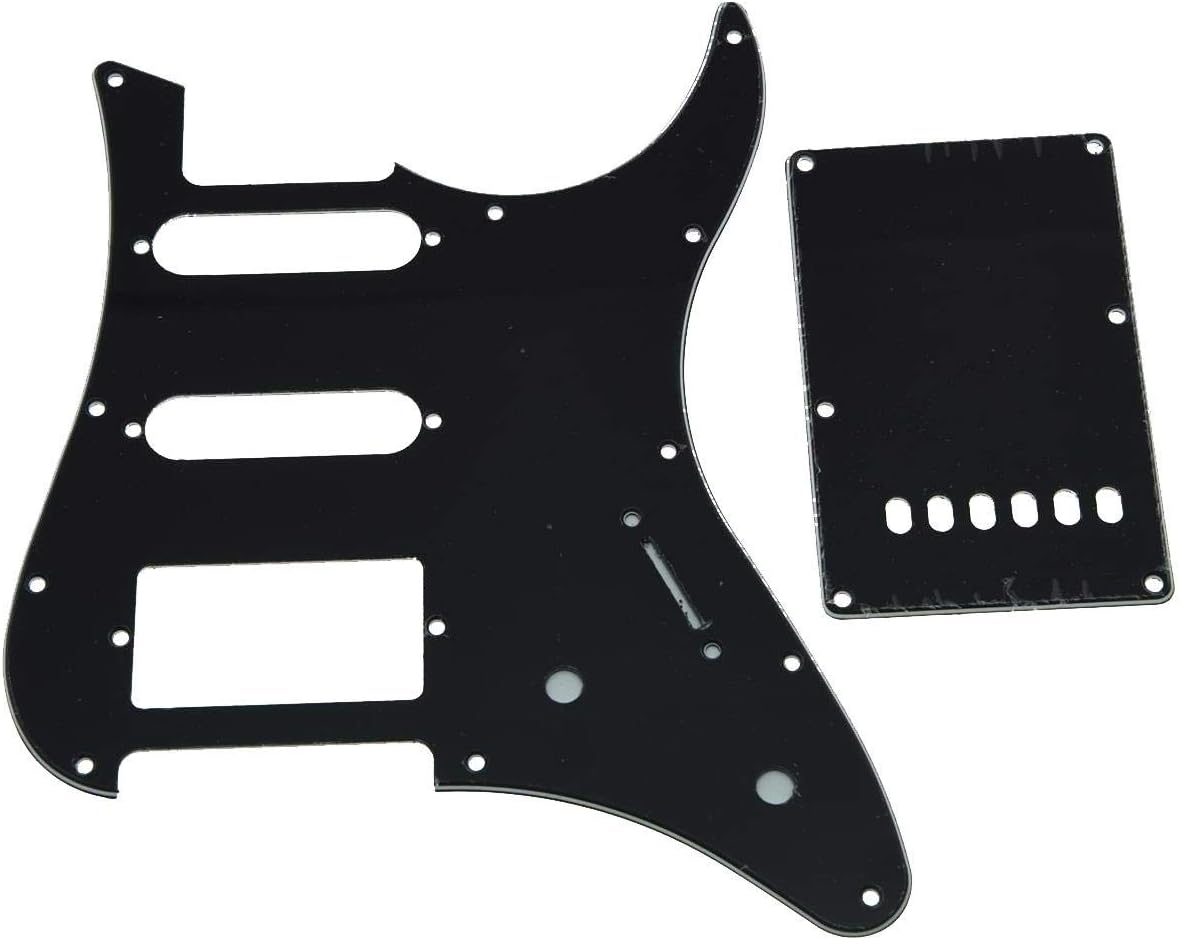 KAISH Black 3 Ply Guitar HSS Pickguard with Trem Back Plate for Yamaha PACIFICA Guitar