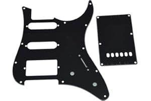 KAISH Guitar HSS Pickguard and Tremolo Trem Cover Back Plate fits Yamaha PACIFICA Guitar Black 3 Ply