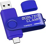 BORLTER CLAMP 128GB USB-C 3.0 Flash Drive for Android Phones & PC - Blue