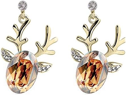 Pietra Flower Women's Alloy Cute Deer Earrings Gold+Gold