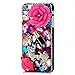 iPhone 6 Plus aCase, iPhone 6 Plus Case - Mavis's Diary 3D Handmade Bling Crystal Hot Pink Flower Sexy Lips Lipstick Colorful Shiny Glitter Sparkly Diamond Rhinestone Sliver Rive