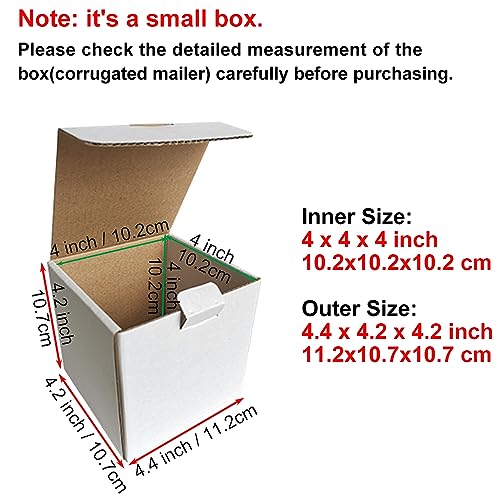 CHBOX 50 Pack 4x4x4'' Small Shipping Boxes, Corrugated Cardboard