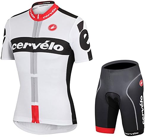 UONO Mens Short Sleeves Team Cycling Jersey Jacket Bicycle Bike Shirt Cycling Padded Bib Shorts Set