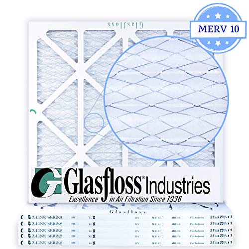Glasfloss 21-1/2 x 23-5/16 x 1 MERV 10 Air Filters, Pleated, Made in USA (Case of 6) Fits Listed Models of Carrier, Bryant & Payne, Removes Dust, Pollen & Many Other Allergens.