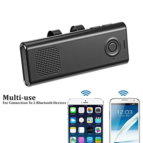 URANT Bluetooth 4.1 Car Speakerphone Portable Handsfree Car Kit for iPhone7/7plus, Samsung, Phone etc(Clean Up)