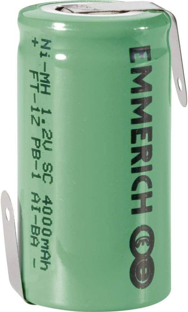 Emmerich NiMH Sub-C Size Cell, Tagged, Rechargeable, 1.2V, 4000mAh