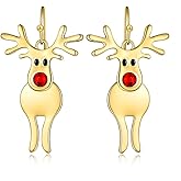 FAUTHENTICUTE Christmas Earrings For Women Christmas Tree Reindeer Light Bulbs Ginger Man Bows Dangle Earrings Holiday Statement Earrings