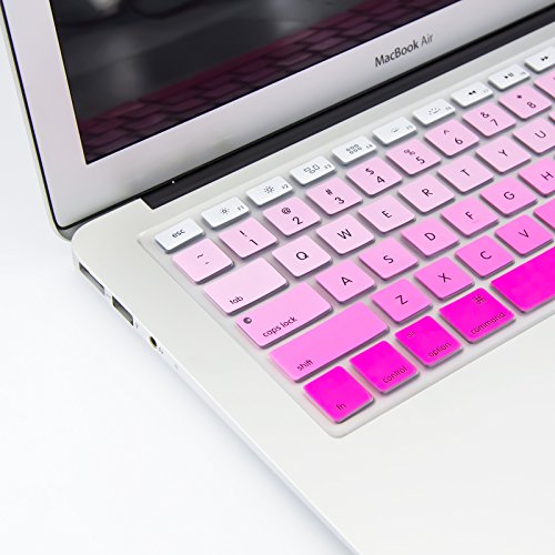 Allytech Faded Ombre Series Keyboard Cover Silicone Skin Protector for MacBook Pro 13" 15" 17" (with or w/out Retina Display) iMac Apple Wireless Keyboard and MacBook Air 13" (# Gradient light Pink)