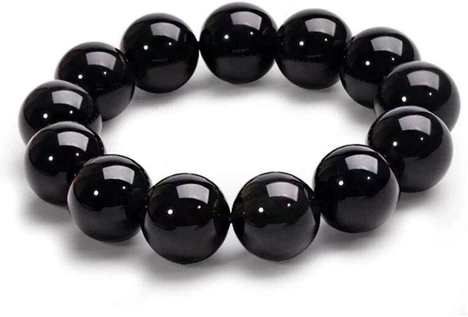 Bead Bracelet Natural Obsidian Stone with Women 10mm and Men 12MM Jewelry