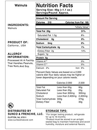 Sunbest Natural California Walnuts, Halved, Raw, Shelled, Non-GMO, Vegan, Kosher, 3 Lbs. - Image 4