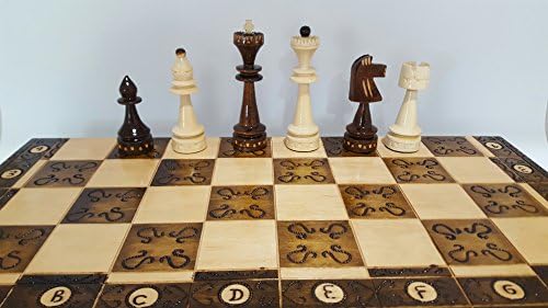 INDIAN, Solid Wood Chess Set, brown color