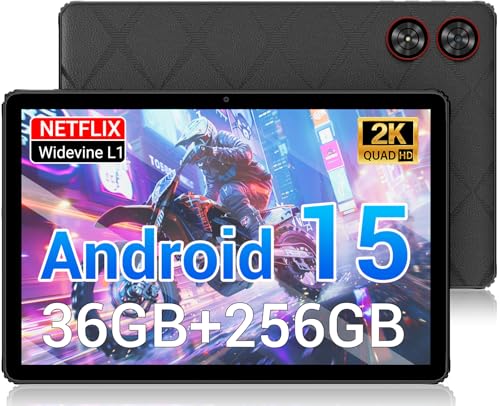 POWMUS Android 15 Tablet, 11 Inch 2K Display, 36GB RAM 256GB ROM /2TB TF T606 Octa-Core 8000mAh Battery, Tablet with Keyboard and Mouse, Support WiFi 5GHz/BT5.0/GPS Black