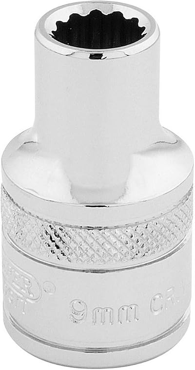 Draper 33089 1/2" Square Drive 12 Point Socket 9mm Blue