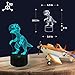 FULLOSUN Dinosaur 3D Night Light, Jurassic Gifts Bedside Lamp for Xmas Holiday Birthday Gifts for Kids Dinosaur Fan with Remote Control 16 Colors Changing + 4 Changing Mode + Dim Function