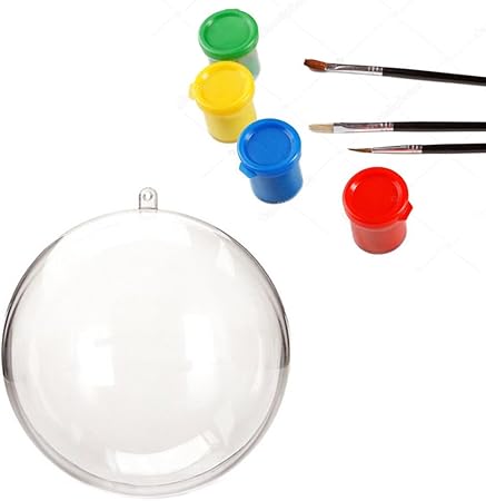 Immagini Natalizie Per Decoupage.Bakaji Kit 8 Palline Di Natale Decoupage Trasparenti 6cm Con Tempere E Pennelli Decorazioni Natalizie Per Albero Di Natale Amazon It Casa E Cucina