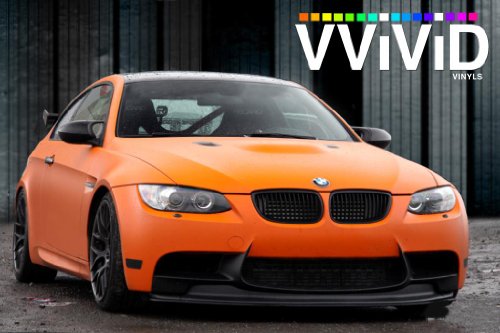 VViViD Matte Orange Vinyl Wrap Roll with Air Release Technology (1ft x 5ft)