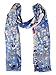 Salutto Women 100% Silk Scarves Blue Elf Morning Painted Scarf