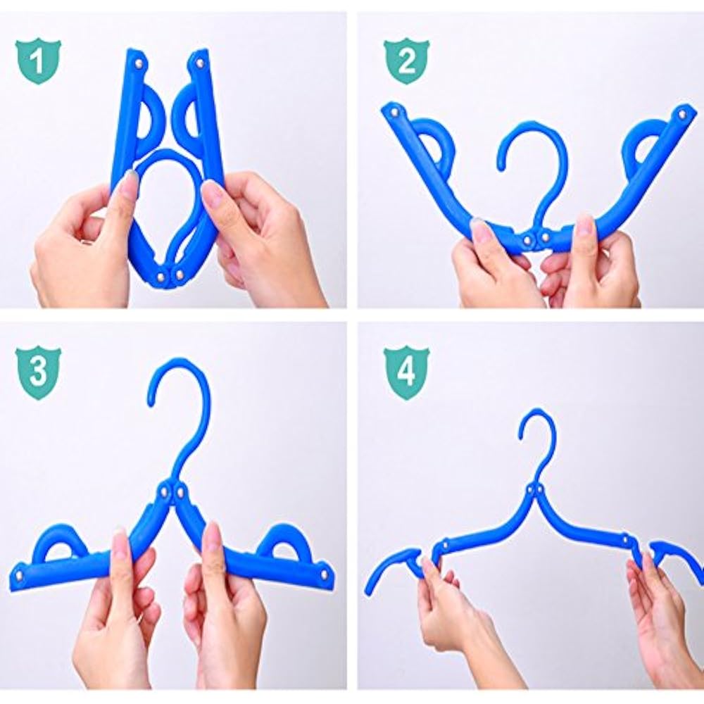 10PCS Portable Folding Clothes Hangers Drying Rack Travel Home