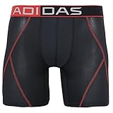 adidas Men's Climacool Mesh Boxer Brief Underwear, Black/Bright Red, Small