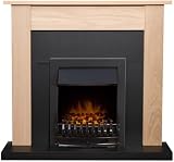 Adam Southwold Oak Black Fireplace Suite 43 Inch with Blenheim Electric Fire