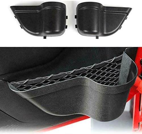 HEQIANG 2PCS Black Front Door Side Insert Storage Box Storage Tray Organizer Front Door Mesh Storage Box for 2011-2018 Jeep Wrangler JK JKU