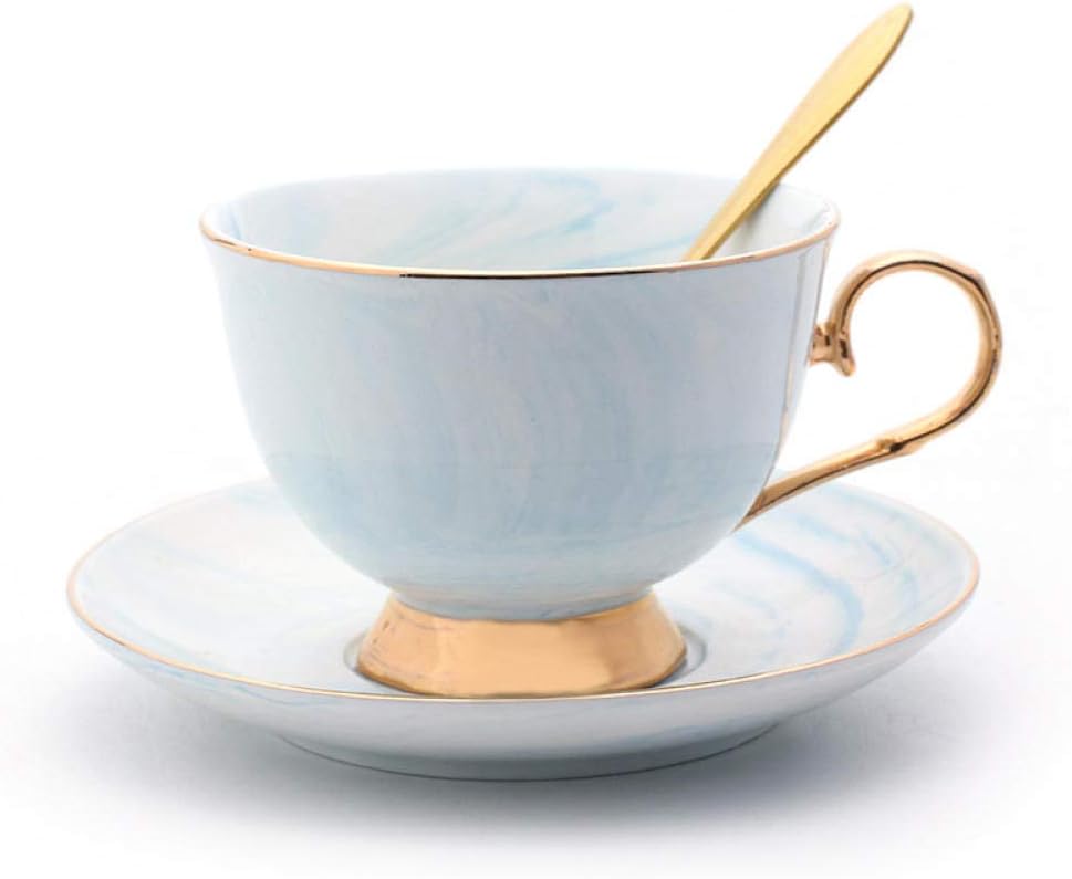 Mug Home Personality Water Cup Ceramic Office Coffee Set Phnom Penh European English Ceramic Tea Set Mug Reusable Coffee Tea 10 oz Blue 300 ML