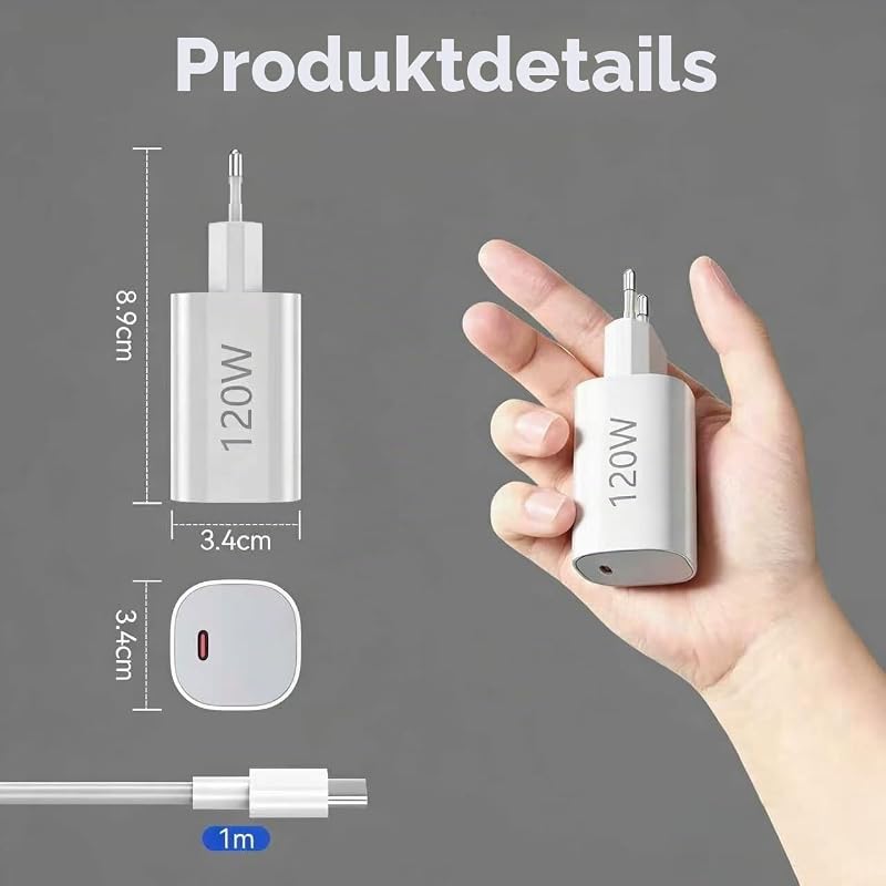 120W USB C Ladegerät Ladekabel für Xiaomi 17Max 17T Pro 17Pro max