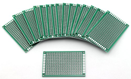 ZYAMY 16pcs 4x6cm PCB Board Double Side Tinning Prototype Development Board DIY Universal Green Printed Circuit Brass Board 1.6mm Thick