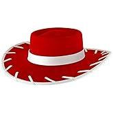 Disney Toy Story Jessie Cowgirl Hat for Kids & Adults - Red Velvet, 22", Elastic Band - Officially Licensed