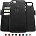 Dreem Fibonacci 2-in-1 Wallet-Case for iPhone 8 & 7, Magnetic Detachable PC Slim-Case, Luxury Vegan Leather, RFID Protection, Smart 2-Way Stand, Gift-Box - Black