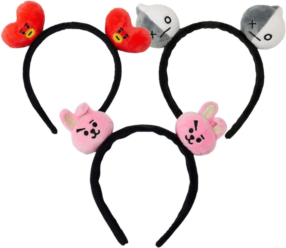 Kpop BTS Bangtan Boys Headband Hair band 3 pack, Cute BTS Hair Tie Hair Wrap Rope Hair Ring Accessories