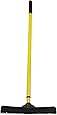 FURemover Broom, Pet Hair Removal Tool with Squeegee & Telescoping Handle That Extends from 3-5', Black & Yellow