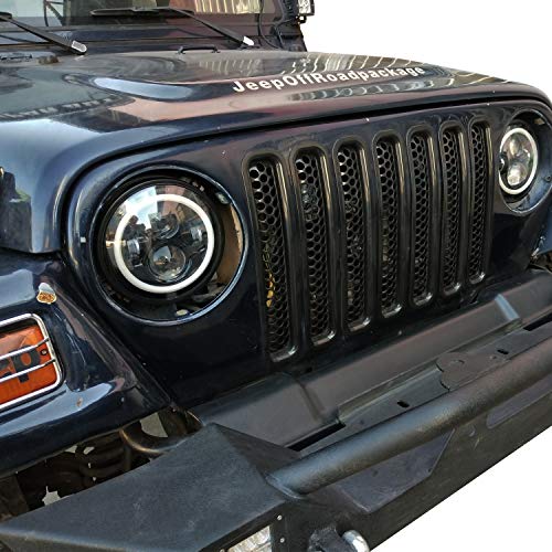 u-Box Jeep TJ Front Grille Inserts Mesh Honeycomb in Black for 1997-2006 Jeep Wrangler & Wrangler Unlimited